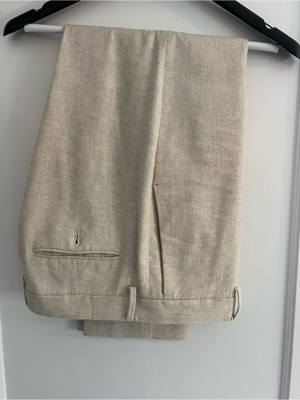 Banana Republic Men's Light Beige Linen Blend Suit Pants, 34x32